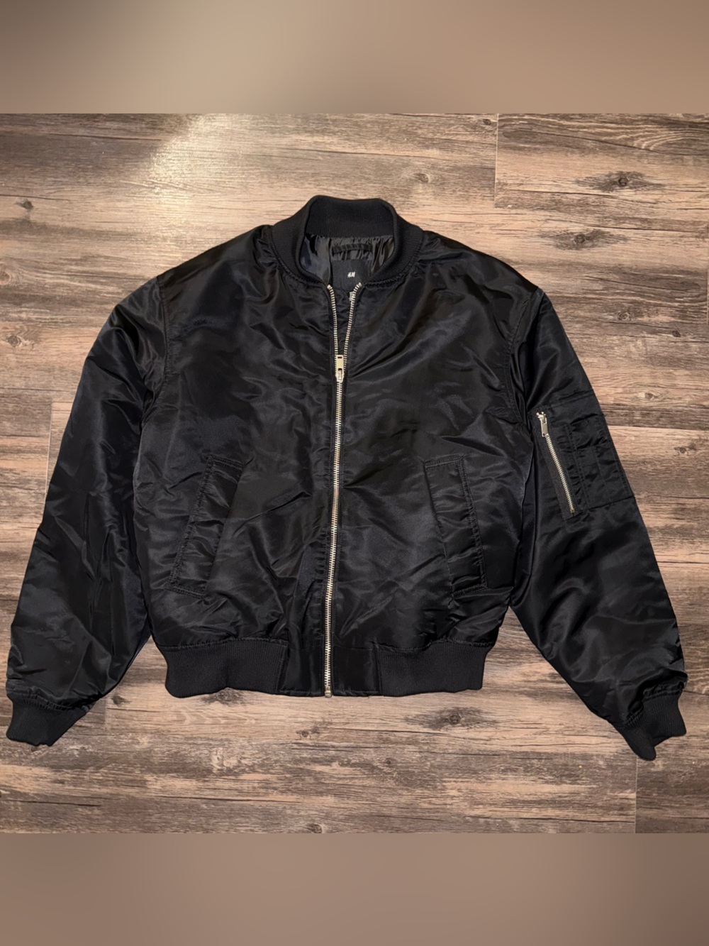 H&M black bomber jacket